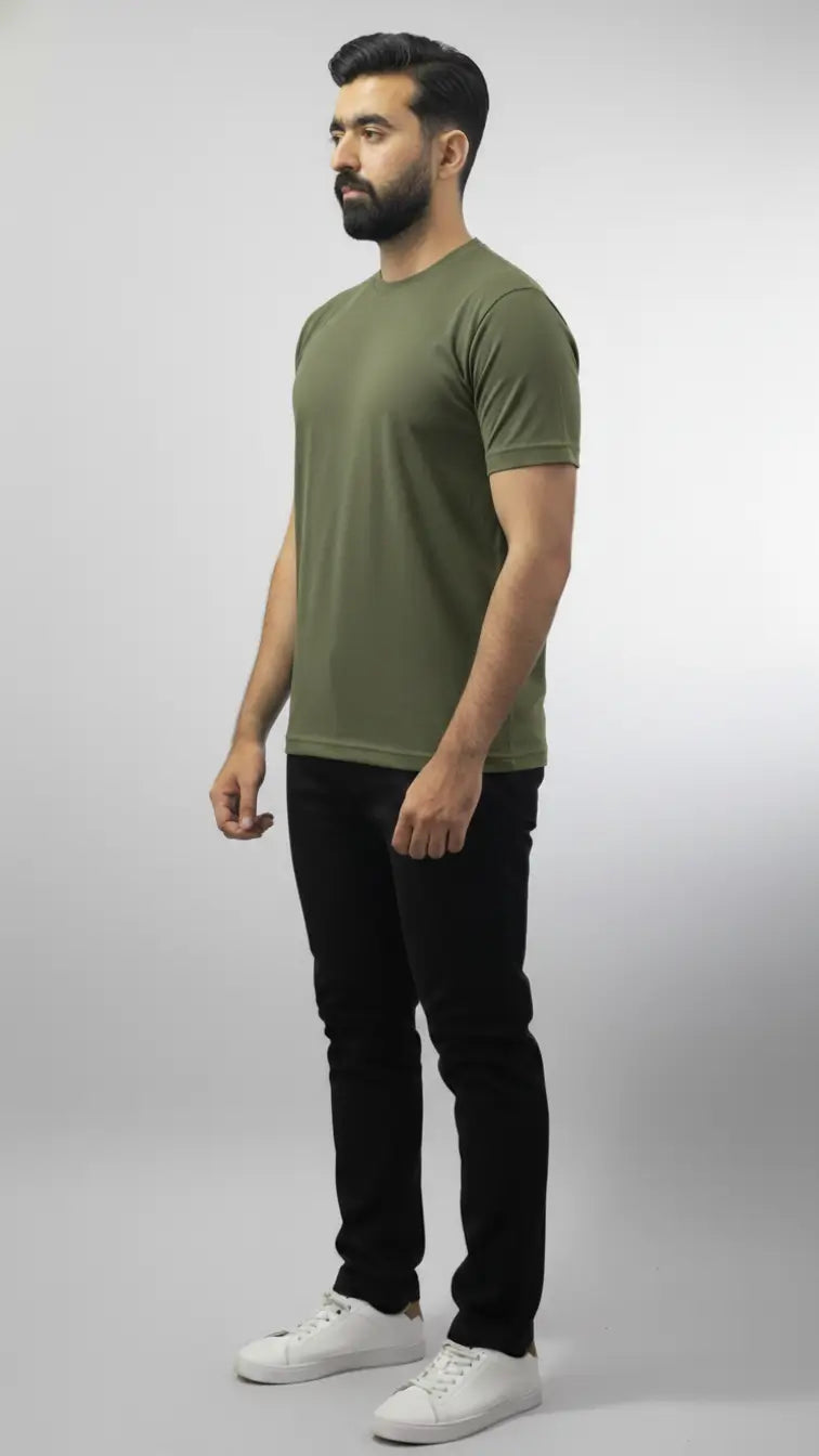 Military green crew neck T-Shirt
