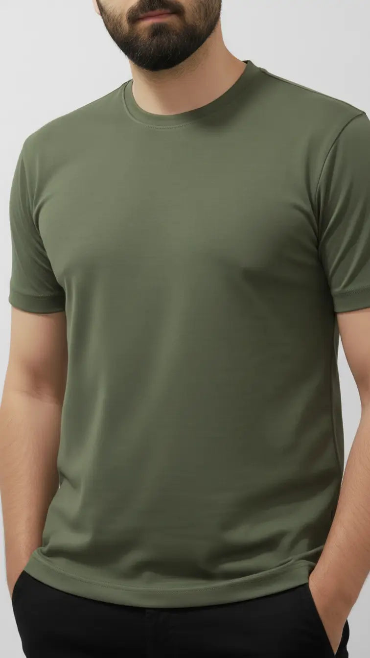 Military green crew neck T-Shirt